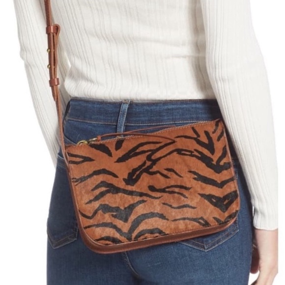 Madewell ~ Crossbody Leather Bag ~ Zebra Print Calf Hair ~ Brand New! - Picture 3 of 17